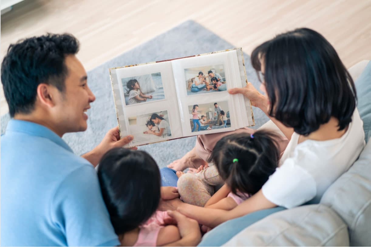 Family reading together